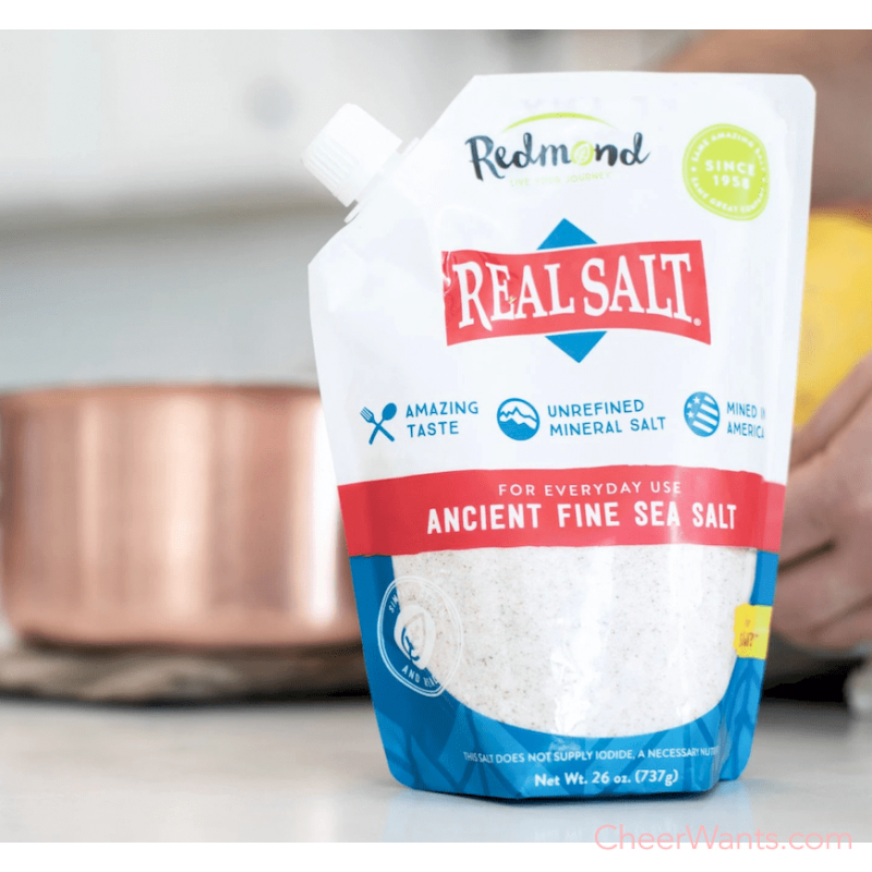 美國【REAL SALT】鑽石鹽 頂級天然海鹽737g (細鹽/袋裝)/2袋組