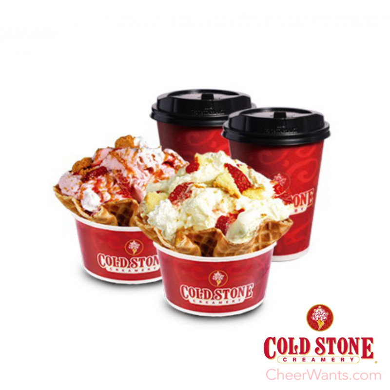 【紅利點數兌換】COLD STONE 酷聖石大杯經典冰淇淋(含原味脆餅)+60元飲料雙人套餐