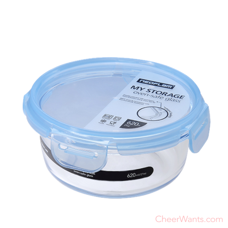 【Neoflam】My Storage 專利耐熱玻璃保鮮盒 圓形-620ml