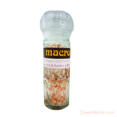 英國【Macro】天然喜馬拉雅山岩鹽研磨罐 ( 圓罐/100g/罐 )