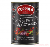 義大利【COPPOLA】綜合蔬菜切丁番茄基底醬(無鹽)/ 2罐裝 ( 400g/罐 )