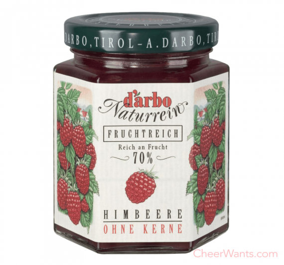 奧地利【D'arbo】德寶-70%果肉天然覆盆莓果醬 ( 200g/瓶 )