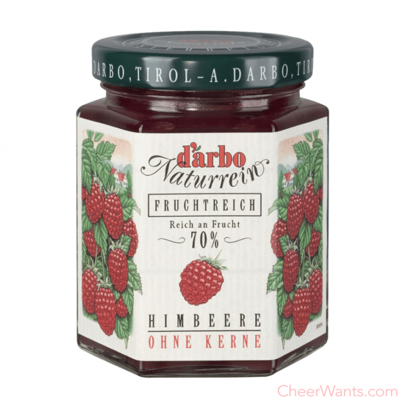 奧地利【D'arbo】德寶-70%果肉天然覆盆莓果醬 ( 200g/瓶 )