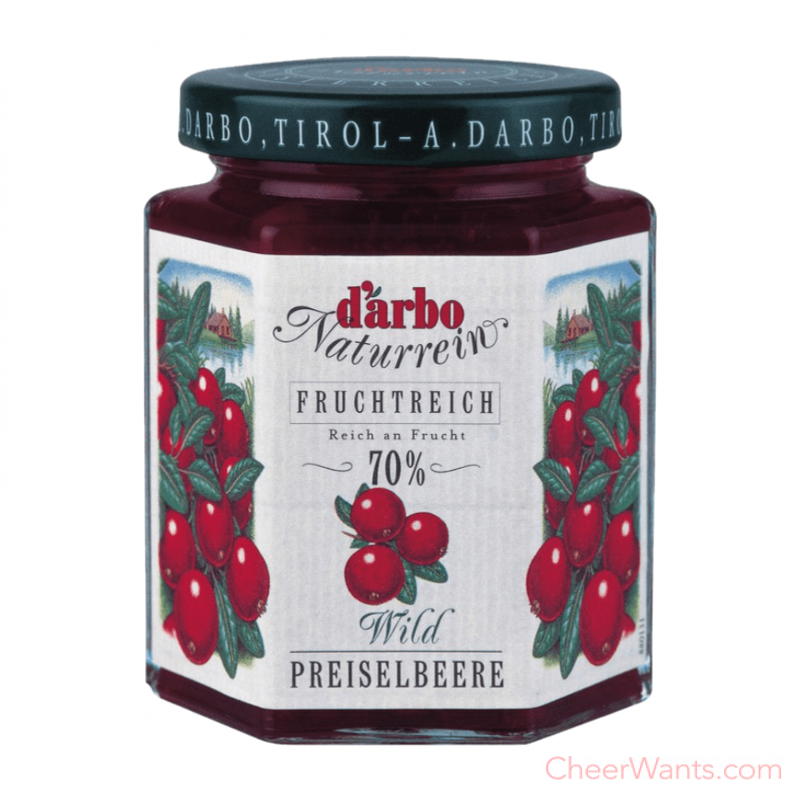 奧地利【D'arbo】德寶-70%果肉野生蔓越莓果醬 ( 200g/瓶 )