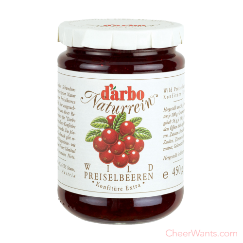 奧地利【D'arbo】德寶-天然蔓越莓果醬 ( 450g/瓶 )