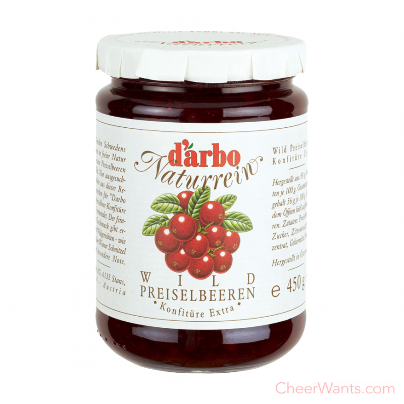 奧地利【D'arbo】德寶-天然蔓越莓果醬 ( 450g/瓶 )