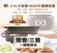宅家必備！好煮好方便【THOMSON】多功能健康蒸烤盤 (TM-SAS06G)