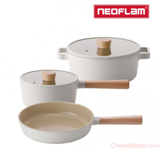 【Neoflam】FIKA系列鑄造三鍋組(雙耳湯鍋+平底鍋+單柄湯鍋)