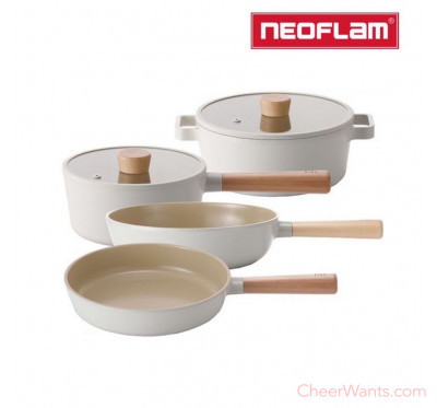 【Neoflam】FIKA系列鑄造四鍋組(雙耳湯鍋+炒鍋+單柄湯鍋+平底鍋)