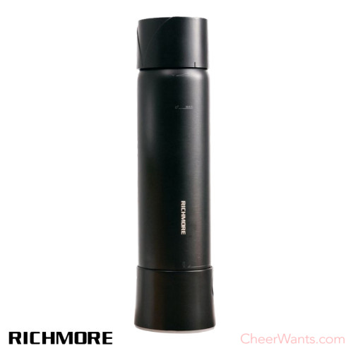 【RICHMORE】RichSoda 氣泡水隨手瓶-黑（不鏽鋼款旋蓋）(RM-308-304)