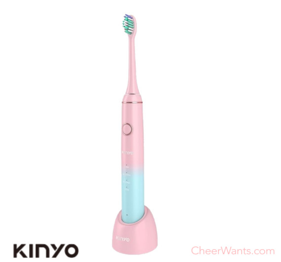 【KINYO】充電式音波電動牙刷-夢幻漸層櫻花粉 (ETB-830PB)
