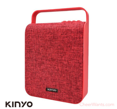 【KINYO】無印風藍牙讀卡喇叭-紅色 (BTS-700)