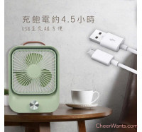 【KINYO】靜音復古桌扇 (UF-5750) 文青綠