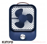 【KINYO】靜音復古桌扇 (UF-6745) 寧靜藍