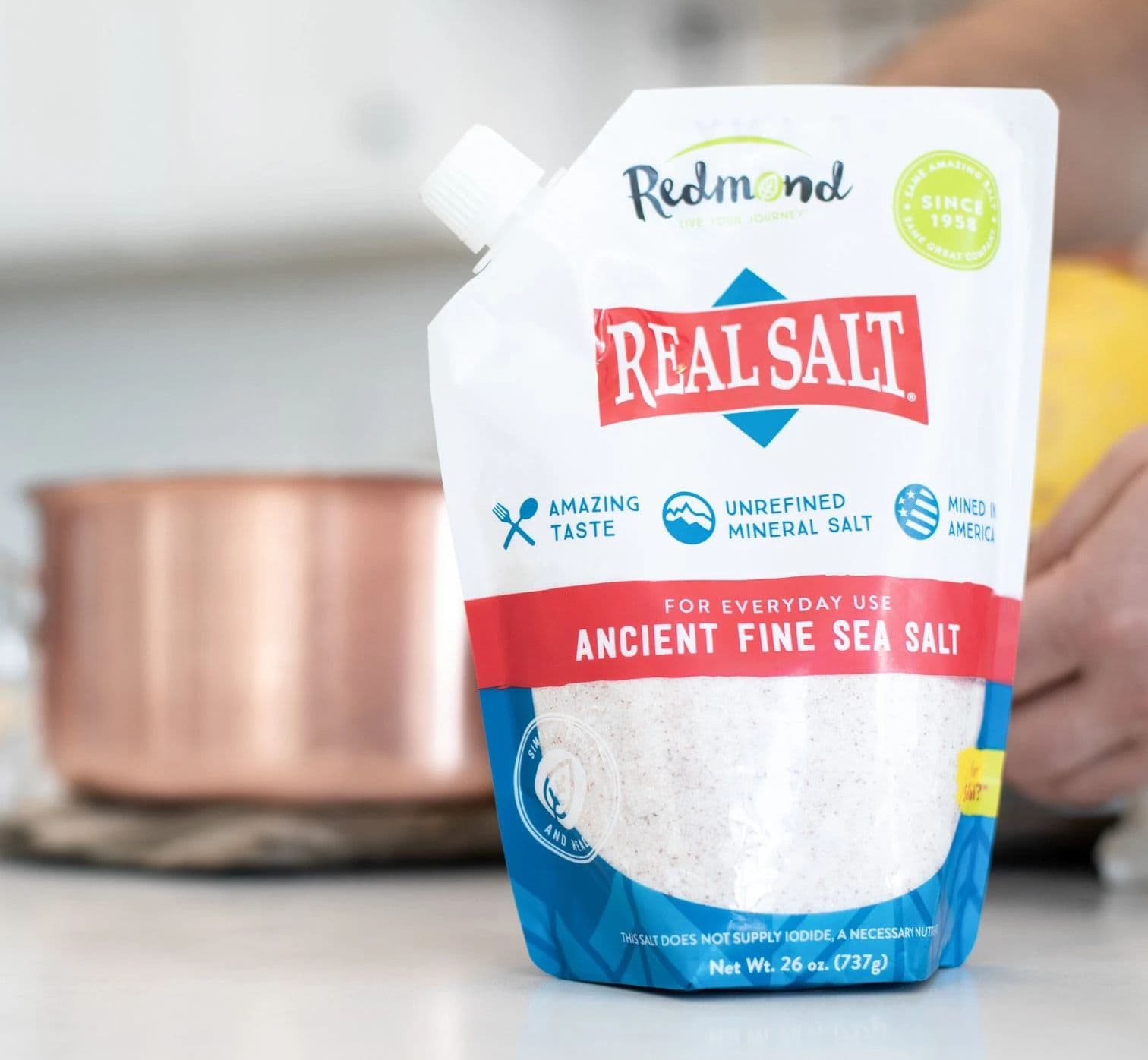 【美國RealSalt鑽石鹽】頂級天然海鹽737g (細鹽/袋裝)/2袋組