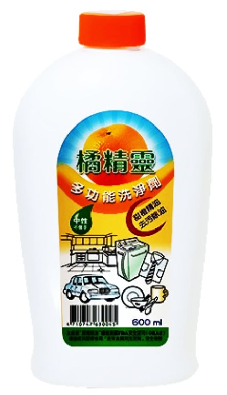 【亞積生技】橘精靈多功能洗淨劑(600ml/瓶)-瓶瓶罐罐不如這一罐