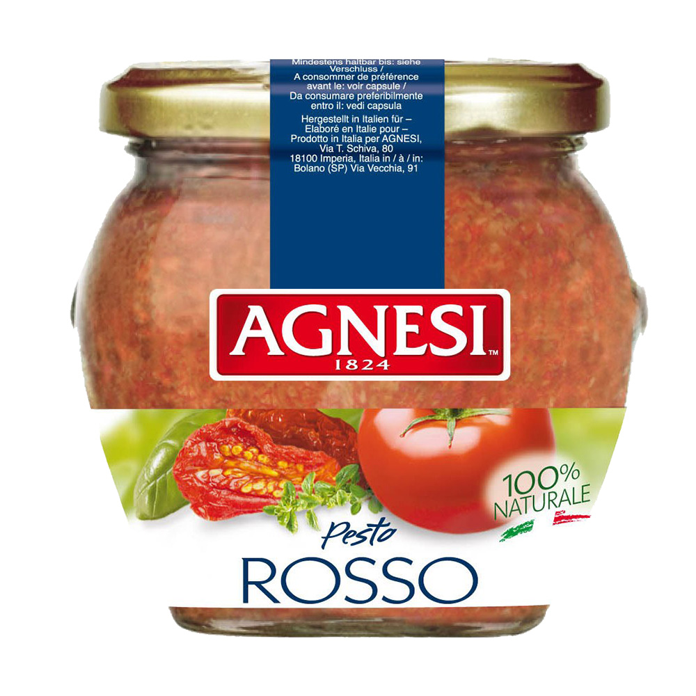 Agnesi義式蒜香義大利麵醬-油漬風乾蕃茄口味 Agnesi pesto Rosso 185g