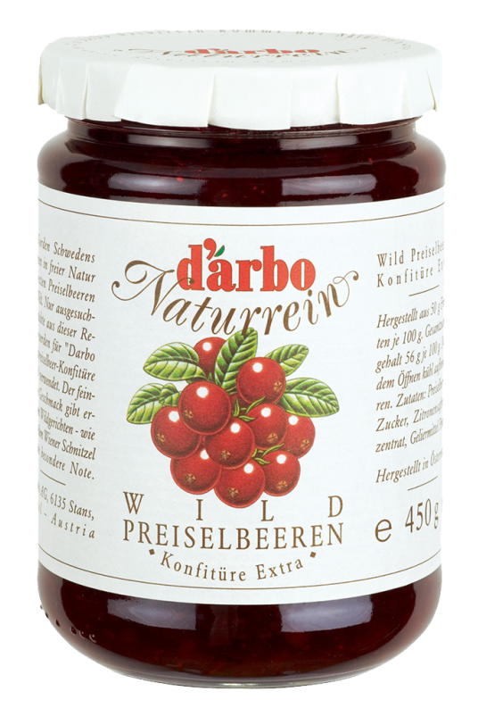 奧地利-D'arbo 德寶-天然蔓越莓果醬 ( 450g/瓶 )