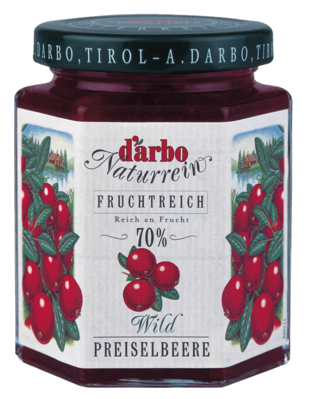 奧地利-D'arbo 德寶-70%果肉野生蔓越莓果醬 ( 200g/瓶 )
