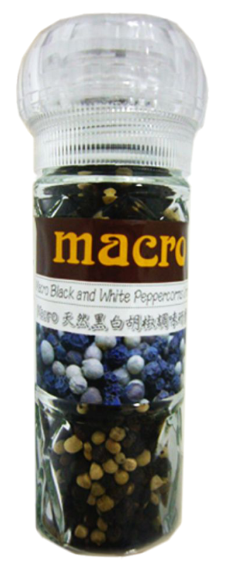 英國-Macro-天然黑白胡椒粒調味研磨罐 ( 圓罐/45g/罐 )