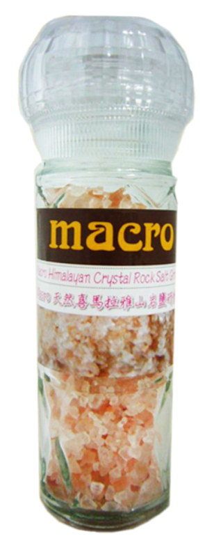 英國-Macro-天然喜馬拉雅山岩鹽研磨罐 ( 圓罐/100g/罐 )