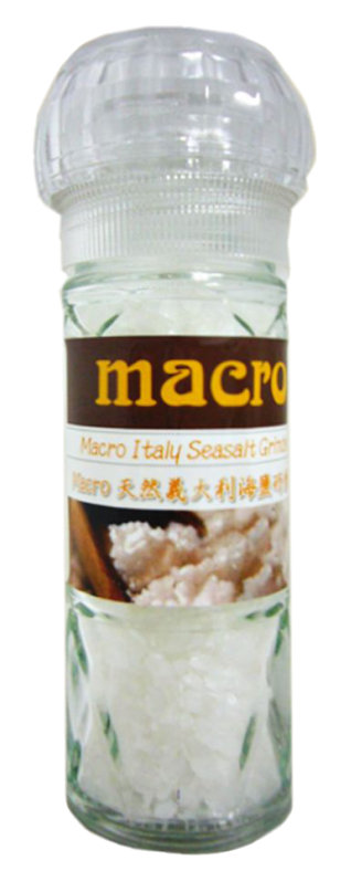 英國-Macro-天然義大利海鹽研磨罐 ( 圓罐/100g/罐 )
