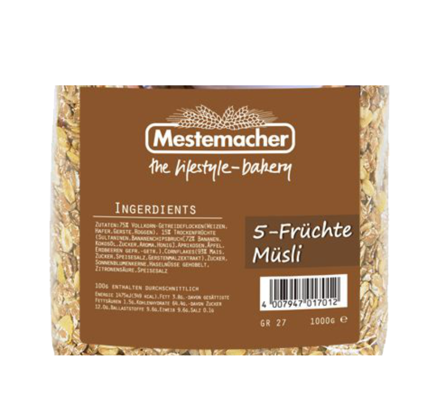 德國原裝進口-Mestemacher 麥大師-什錦榛果穀片 ( 1000g/包 )