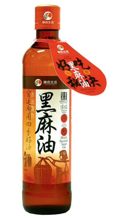 【綠色生活】頂級冷壓黑麻油(380ml/瓶)