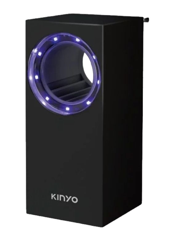 【KINYO】智能光控無線吸入式捕蚊燈-黑色 (KL-5383)