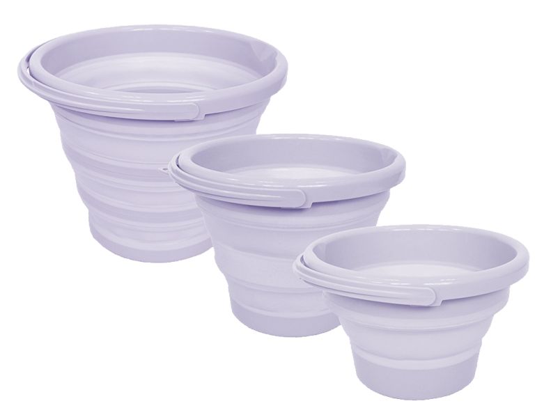 【KINYO】輕巧摺疊桶三件組-紫色/盒裝 (LP-3161)