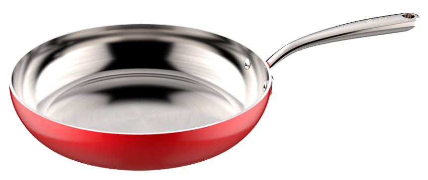 義大利【Lagostina】樂鍋史蒂娜-ROSSELLA 時尚紅系列-20CM不鏽鋼平底鍋