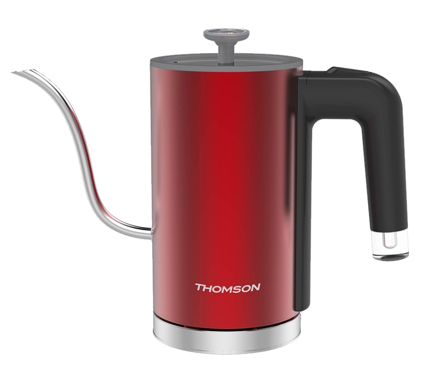 法國百年品牌【THOMSON 湯姆盛】0.6L溫度檢知咖啡手沖壺-玫瑰紅 (TM-SAK32)